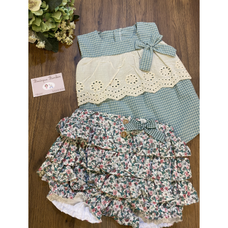 CONJUNTO BLUSA MAS BOMBACHO , VALENTINA BEBES