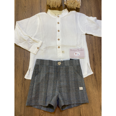 CAMISA CUELLO MAO MAS PANTALÓN CORTO , PILAR BATANERO
