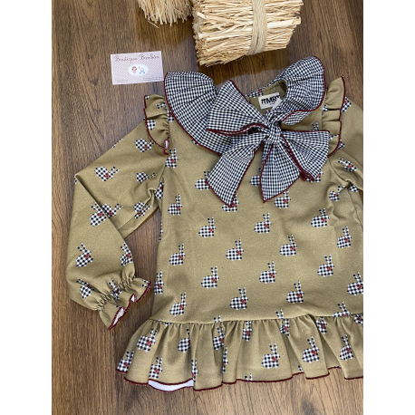 SUDADERA NIÑA CONEJOS VICHY ,LA MARTINICA