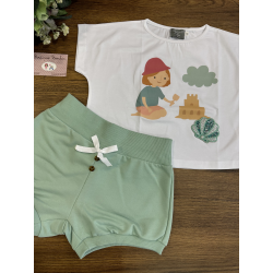 CAMISETA CORTA MÁS SHORT PUNTO , MON PETIT