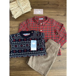 JERSEY JACQUARD MÁS CAMISA TARTAN. Y PANTALON CORTO PANA BOLSILLOS ,MAC ILUSION