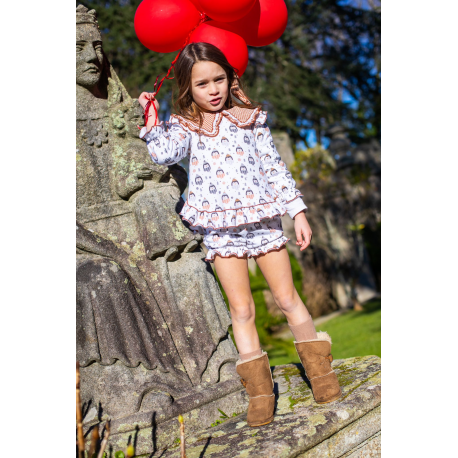 SUDADERA NIÑA PINGÜINOS MÁS BOMBACHO FELPA, LA MARTINICA