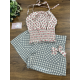 TOP ENGOMADO ESTAMPADO MÁS SHORT VICHY , MANUELA MONTERO
