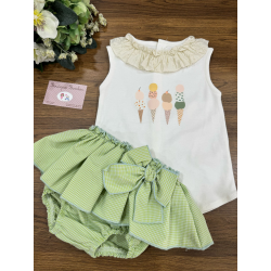 CONJUNTO ICE CREAM CAMISETA MÁS CUBRE , VALENTINA BEBES
