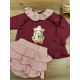 SUDADERA NIÑA GRANATE MÁS BRAGA TELA , LA MARTINICA
