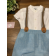 CONJUNTO BEBE MANGA CORTA CON TIRANTES , YOEDU