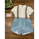 CONJUNTO BEBE MANGA CORTA CON TIRANTES , YOEDU