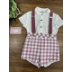 CONJUNTO BEBE MANGA CORTA CON TIRANTES , MARTA Y PAULA