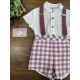CONJUNTO BEBE MANGA CORTA CON TIRANTES , MARTA Y PAULA