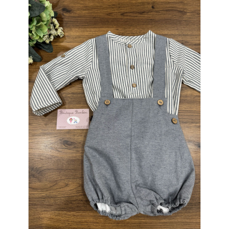 BOMBACHO GRIS TIRANTES MÁS CAMISA NIÑO ENORA , BOETIE