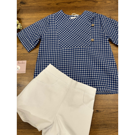 CAMISA NIÑO MÁS SHORT BLANCO NIÑO SARA , BOETIE