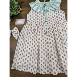 VESTIDO CUELLO ENGOMADO , MANUELA MONTERO