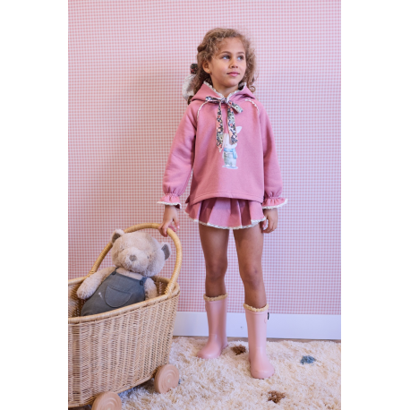 SUDADERA NIÑA CONEJO MÁS BRAGA FELPA , LA MARTINICA