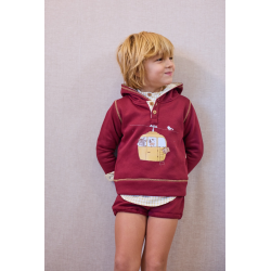 SUDADERA NIÑO GRANATE MÁS BOMBACHO FELPA , LA MARTINICA