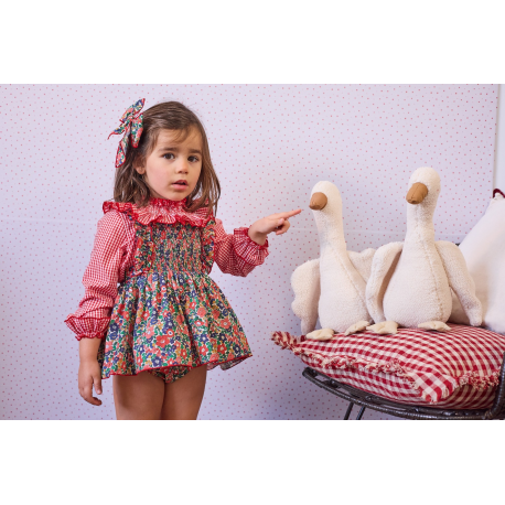 RANITA FLORES MÁS BLUSA VICHY ROJO , LA MARTINICA