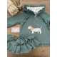 SUDADERA NIÑA VERDE PERRITO MÁS BRAGA FELPA , LA MARTINICA