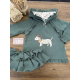 SUDADERA NIÑA VERDE PERRITO MÁS BRAGA FELPA , LA MARTINICA