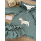SUDADERA NIÑA VERDE PERRITO MÁS BRAGA FELPA , LA MARTINICA
