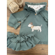SUDADERA NIÑA VERDE PERRITO MÁS BRAGA FELPA , LA MARTINICA