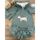 SUDADERA NIÑA VERDE PERRITO MÁS BRAGA FELPA , LA MARTINICA
