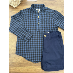 PANTALÓN CORTO MÁS CAMISA M/L VICHY , LA MARTINICA