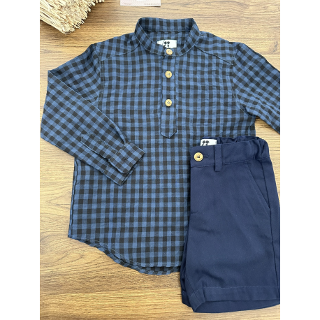 PANTALÓN CORTO MÁS CAMISA M/L VICHY , LA MARTINICA