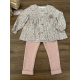 CONJUNTO BEBE ,LEGUIN MÁS CAMISA FLORES , COCO ACQUA