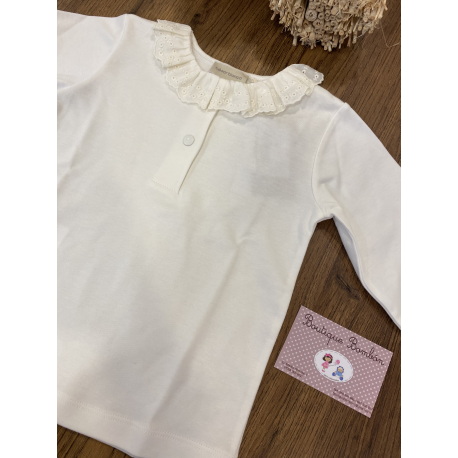 CAMISETA CUELLO VOLANTE , CESAR BLANCO