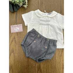 CONJUNTO RANITA NIDO ABEJA M/CORTA C/BEBE VÍNCULO , BABIDU