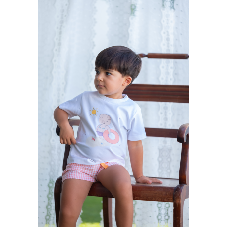 CAMISETA MÁS BERMUDA VICHY , PIO PIO