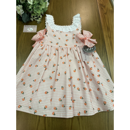 VESTIDO VICHY-MELOCOTONES , MON PETIT