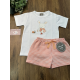 CAMISETA NIÑO CONEJO/MELOCOTONES MÁS BERMUDA VICHY , MON PETIT
