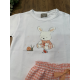 CAMISETA NIÑO CONEJO/MELOCOTONES MÁS BERMUDA VICHY , MON PETIT