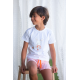 CAMISETA NIÑO CONEJO/MELOCOTONES MÁS BERMUDA VICHY , MON PETIT