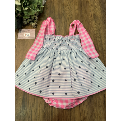 JESUSITO ELÁSTICO VICHY-ROSA FLÚOR MÁS CUBRE , MON PETIT