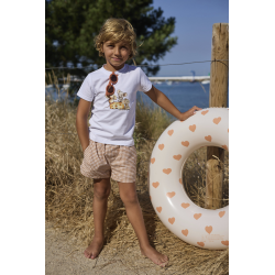 BOXER ALGODON VICHY CAMEL MÁS CAMISETA NIÑO , LA MARTINICA