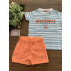 CAMISETA NIÑO MÁS SHORT FELPA CORAL/CELESTE MIKONOS , EVA CASTRO