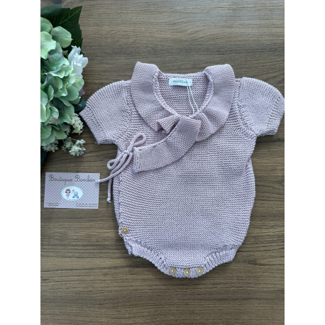 BODY BEBE PUNTO ROSA EMPOLVADO , MICOLINO