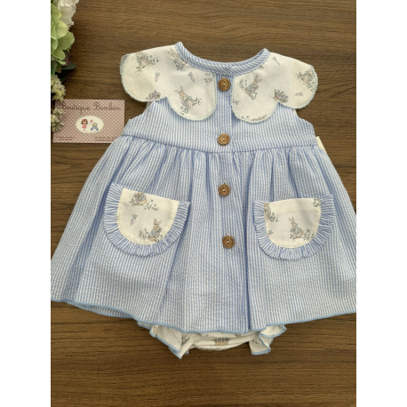 VESTIDO MÁS CULOTE BLUE RABBIT , VALENTINA BEBES