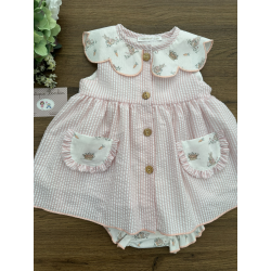 VESTIDO MÁS CULOTE CORAL RABBIT , VALENTINA BEBES