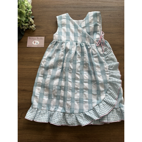 VESTIDO CRUZADO CUADROS CLUNY , MAC ILUSIÓN