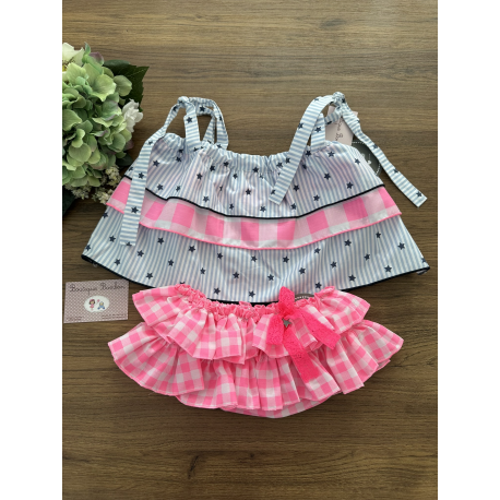 TOP VOLANTES ESTRELLAS MÁS BRAGUITA V.ROSA FLÚOR , MON PETIT