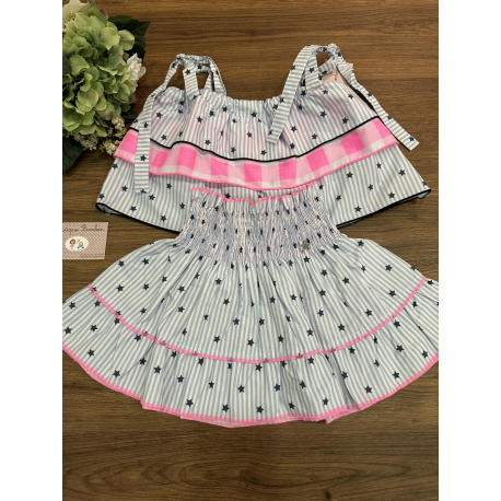 TOP VOLANTES ESTRELLAS MÁS FALDA ELÁSTICO ESTRELLAS , MON PETIT