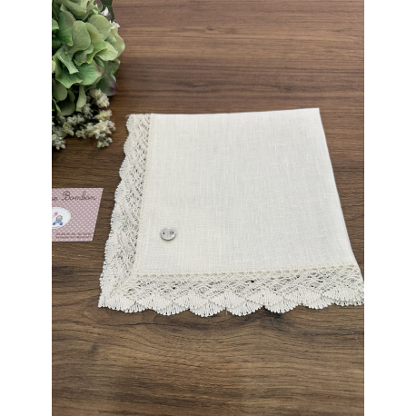 PAÑUELO PARA BAUTIZO 40X40CM "ESENCIAL", PAZ RODRIGUEZ