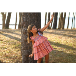 VESTIDO VOLANTES VICHY ROJO LIBÉLULA , EVA CASTRO