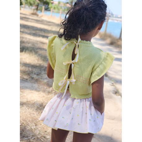 FALDA VICHY LIMONES MÁS CHALECO PUNTO , LA MARTINICA