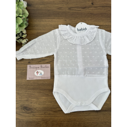 BODY PLUMETI C/VOLANTE M/L BLANCO , BABIDU
