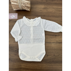 BODY PLUMETI C/VOLANTE M/L BEIGE , BABIDU