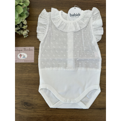 BODY PLUMETI C/VOLANTE S/M BLANCO , BABIDU