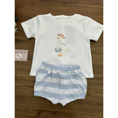 CONJUNTO CAMISETA MÁS PANTALÓN BLUE DUCK , VALENTINA BEBES